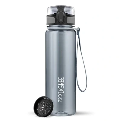 Imagen de 720DGREE Botella Agua Niños 500ml “uberBottle“ Tamiz Fruta, crystalClear Sin BPA, Prueba de Fugas, Reutilizable Cantimplora delgada, ligera Water Bottle para Escuela, Niña, Deporte, Ciclismo