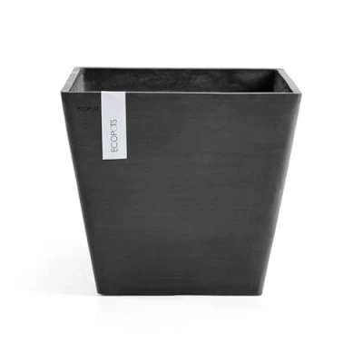 Imagen de Ecopots Maceta Ashortwalk Rotterdam Hecha de plástico Reciclado (Ancho 40 cm x Largo Alto 35 cm) (Negro)