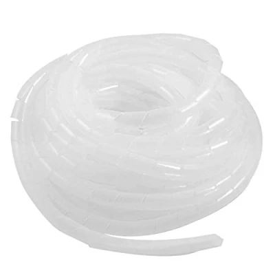 Imagen de GTIWUNG Longitud 7,5 m Diámetro 12mm Organizador de Cables en Espiral, Tubo Flexible Espiral Evuelto para PC TV DVD Cable Antena estéreo agrupar Cable, Blanco