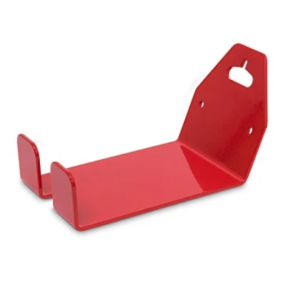 Imagen de Relaxdays Soporte de bicicleta para la pared, metal, 16 x 10 cm, 0.6 Kg, color rojo