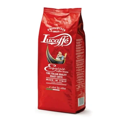Imagen de Lucaffé Cafe en grano natural Exquisit, 1 Kg Café de especialidad italiana para espresso Tueste Medio Sabor Exquisito y Aromático Aroma Envolvente