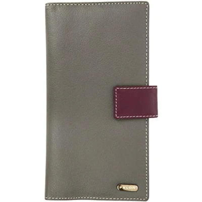Imagen de Felda Cartera para Mujer con protección RFID móvil, Tarjetas y Billetes Cuero auténtico Gris/Multicolor