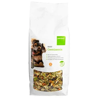 Imagen de petifool Barf Mezcla de verduras para perros 900 g copos como alimento complementario Producto natural sin aditivos artificiales Comida gluten y cereales