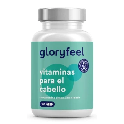Imagen de vitaminas para EL CABELLO CRECIMIENTO de UN FUERTE y SANO Altas dosis queratina, biotina, zinc, selenio, extracto mijo, B más 180 cápsulas 3 meses