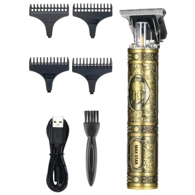 Imagen de Max Star Maquina Cortar Pelo Profesional USB Recortadora de para Hombre Cortapelos Electrico Maquinilla Afeitar Recargable Incluye Accesorios Autonomia 45min