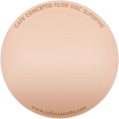 Imagen de filtro para uso en cafeteras AeroPress XL (Superfine XL) Disco de repuesto premium Metal reutilizable, acero inoxidable recubierto titanio. Mejora tu malla o papeles