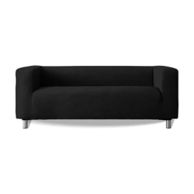 Imagen de Funda de sofá Modelo Klippan Brazos Sofa Altos Tejido elástico Suave New York Color 11 Negro