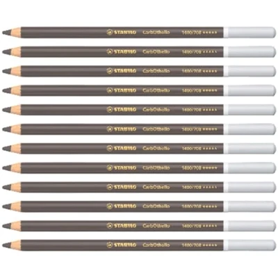 Imagen de Lápiz de Color tiza pastel STABILO CarbOthello Caja con 12 unidades gris cálido 5