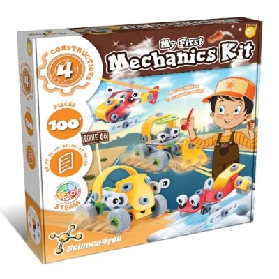Imagen de Science4you Primer Kit Construccion Laboratorio de Mecanica para Niños 4 Años con Construcciones Niños, 100 Piezas Construccion, Juegos, Juguetes y Regalos Niñas 4+