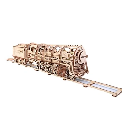 Imagen de UGEARS Locomotora con Remolque 70012 Locomotive Tender, 3D de Madera Montar sin Pegamento, Color Unisex