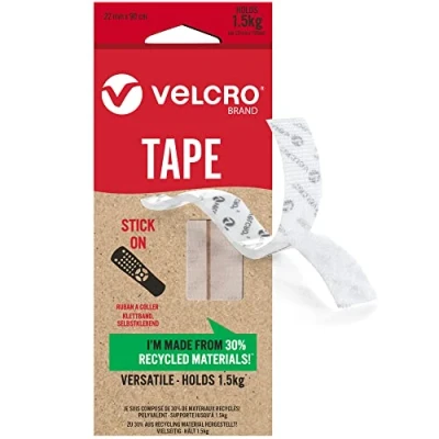 Imagen de VELCRO VEL 30192 WEU Cinta, Blanca, 22mm x 90mm