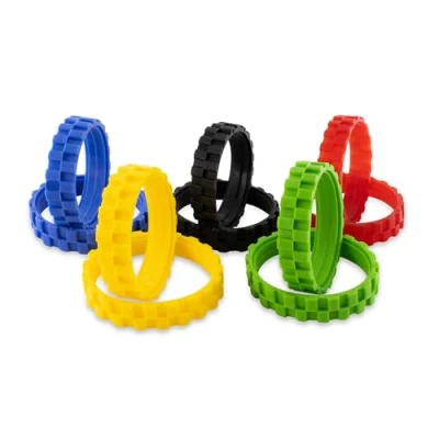 Imagen de BAKUUM Pack 2 Neumáticos + Rueda Delantera Color Verde para iRobot Roomba Series 500 600 700 800 900 i7 e5. Gran adherencia, antideslizante