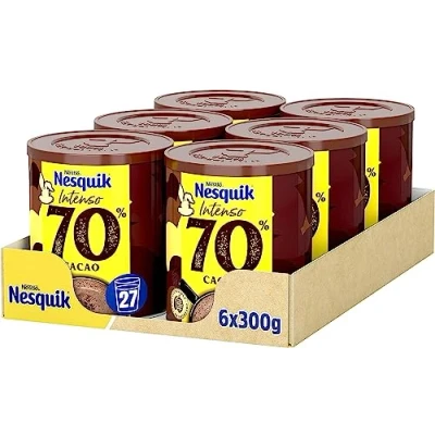 Imagen de Nesquik NESTLÉ Intenso 70% Cacao Soluble 300g Lata Pack de 6
