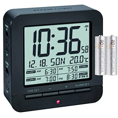 Imagen de TFA Dostmann 60.2536 Despertador digital de viaje con 4 alarmas (negro pilas)