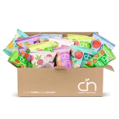 Imagen de Crispy Natural Pack de Snacks con Frutas y Verduras Deshidratadas Manzana Pera Melocotón Fresa Zanahoria Remolacha Sin Azúcar Añadido