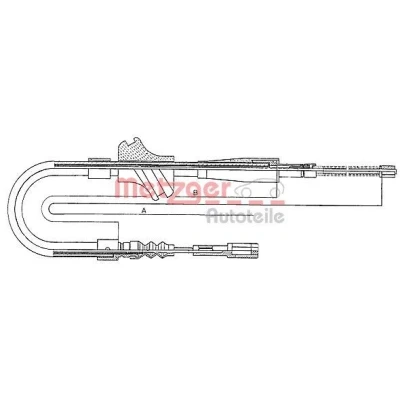 Imagen de METZGER 10.7501 Cable de Freno Mano Atrás izquierda 1195/415 COFLE AUDI: 80 B2