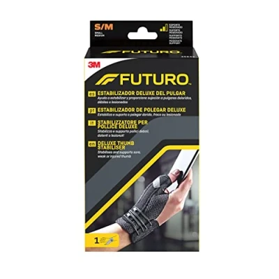 Imagen de FUTURO Estabilizador Deluxe del Dedo Pulgar S/M (12.7 16.5 cm) Ajustable Diseñado para estabilizar y sujetar las Articulaciones