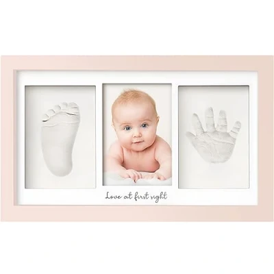 Imagen de KeaBabies Kit De Recuerdo Huella Bebé Marco Duo Arte Memoria Para Recién Nacido Baby Shower Niños, Niñas Caja Regalo Registry (Petal Pink)