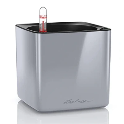 Imagen de LECHUZA Cube Glossy 14 winteredition Macetero, H22.8 L21 W22.6 cm, neutro