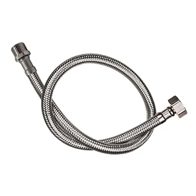 Imagen de DOJA Industrial Latiguillo de Grifo Flexible Macho/Hembra M 1/2&quot; H 3/8&quot; 40 cm Longitud Manguera para o Ducha Acero Inoxidable Flexo lavabo, grifos, cocina...