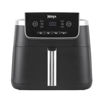 Imagen de Ninja Air Fryer PRO Freidora de aire, 4,7 l, cesta indiviual, 4 en 1, Freír con Asar, Recalentar, Deshidratar, 1 2 porciones, digital, y rejilla antiadherentes, negro, AF140EU