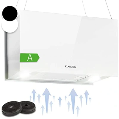 Imagen de Klarstein Campana Isla Cocina, Extractor para Islas, Techo con Flujo de Aire 590m3/h y Temporizador, Extractora Regulable, Humos 3 Modos Filtros Carbón Activo