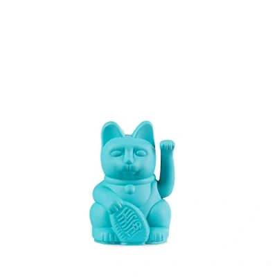 Imagen de DONKEY Lucky Cat Mini Turquesa Amuleto japonés de la Suerte Gato en Turquesa, 9,8 cm Alto