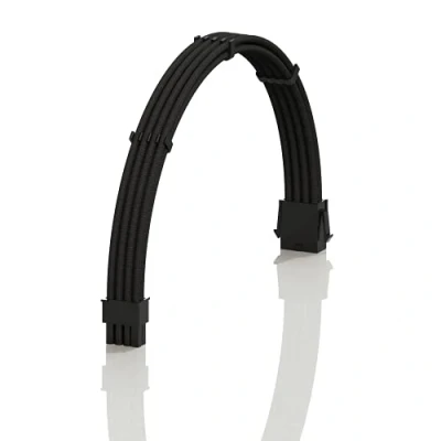 Imagen de LINKUP AVA 50cm 8 Pines (4+4) CPU ATX Placa Base PSU Fuente de Alimentación Cable Extensión PC Personalizado con Mangas Trenzadas Peines┃Un Solo Paquete┃500mm Negro