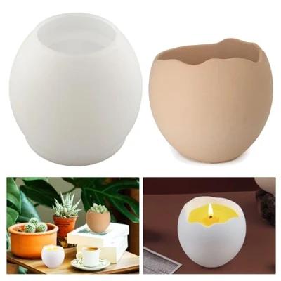 Imagen de Portavelas de silicona, forma huevos Pascua, velas té, maceta, molde portavelas, hormigón, para