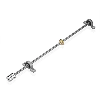 Imagen de S SIENOC 350mm 3D Impresora 8mm Rodamiento Acero T8 Tornillo de plomo trapezoidal Varilla Barra lineal + Tuerca latón Eje acoplamiento Vertical (Typ 2, 1Set, 350mm)