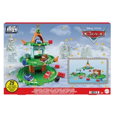 Imagen de Mattel Disney Pixar Cars Miniracers Calendario de adviento 4 coches juguete pequeños con 21 accesorios sorpresa, regalo Navidad, +3 años (HPD83)