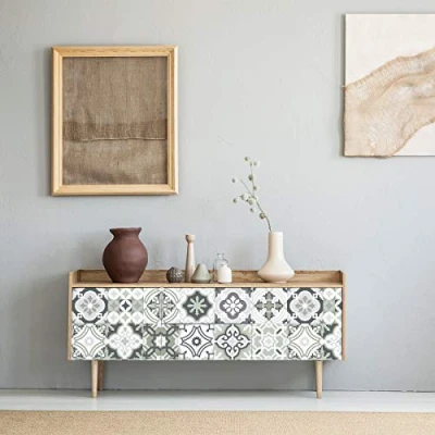 Imagen de Pegatinas adhesivas para mueble autoadhesivas de azulejos cemento Decoración mesas, armarios y estanterías 40 x 60 cm