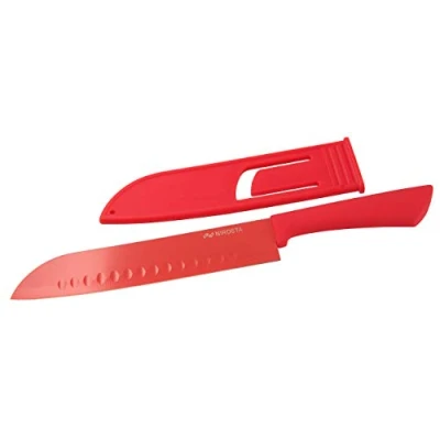 Imagen de Nirosta Cuchillo Santoku 20 33Cm, polipropileno revestimiento TPR, acero inox, color rojo. 1 ud.