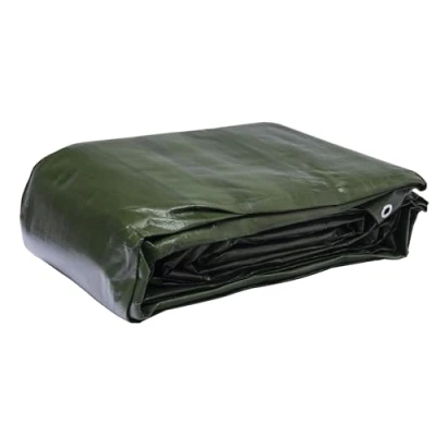 Imagen de WerkaPro 10669 Lona Industrial (Muy Pesada, 5 x 8 m, 240 g/m2, Reversible, Color Negro y Verde