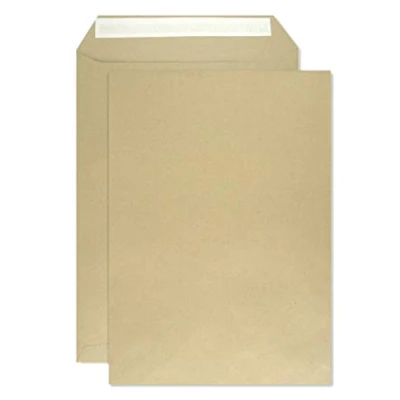 Imagen de Netuno 250x sobres grandes de papel marrón DIN C4 229x324mm 90g con solapa recta autoadhesiva sin ventana comerciales postales para uso general cartas facturas documentos negocios
