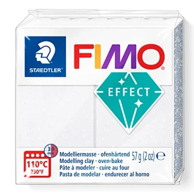 Imagen de STAEDTLER 8010 002 FIMO Effect Arcilla polimérica para modelar de secado al horno, color blanco galaxy (pastilla 57 g.)