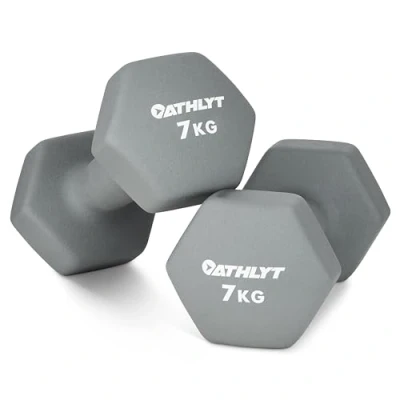 Imagen de Athlyt Par de Mancuernas Neopreno, color gris, 2 x 7 kg