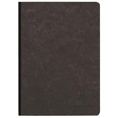 Imagen de Clairefontaine 795431C Collection Age Bag Un cuaderno cosido con respaldo de tela negro A5 14,8 x 21 cm 192 páginas DOT Papel blanco 90 g Cubierta para tarjeta diseño grano piel