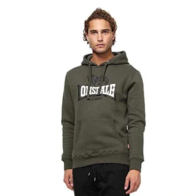 Imagen de Lonsdale Normale Passform Thurning Jersey con capucha, Hombre, Talla: XXL, Olive black white