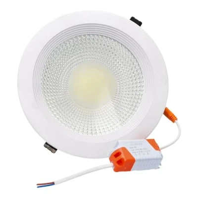 Imagen de Jandei Downlight LED COB 20W Empotrable, Foco Marco Redondo Blanco, 190x50 mm (orificio para empotrar 170mm), 1800 Lumen, IP44 ideal Baño y Cocina 1 ud (Luz Fría 6000K)