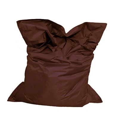 Imagen de Puf XXL para exterior e interior, lavable, impermeable, con saco color marrón