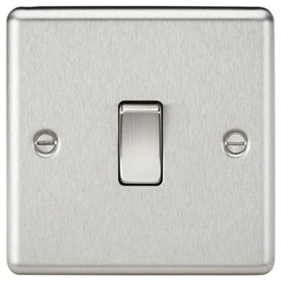 Imagen de Knightsbridge clav2bc 10 A 1 G 2 Way Interruptor de Placa Cromo Cepillado, Esquinas Redondeadas