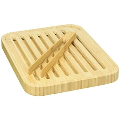Imagen de Pebbly nba055 Juego de pinzas para pan y tostadas, color beige bambú, 26 x 20 2 cm