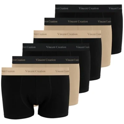 Imagen de Vincent Creation Pack de 6 calzoncillos tipo bóxer, retro para hombre, Sts mix unidades, L