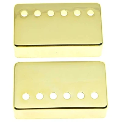 Imagen de Dopro Juego de 2 fundas metal para pastilla Humbucker guitarra latón 50 mm/52 mm distancia entre postes Epi Les Paul Gold