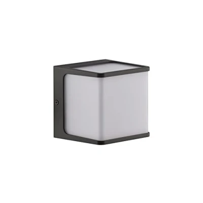 Imagen de lámpara LED de pared exterior Doblo, moderna aluminio en antracita, 15 W, 800 lúmenes, 3000 Kelvin, cuadrada para terraza/patio/puerta casa,