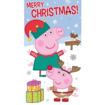 Imagen de Danilo Promotions Tarjeta de Navidad oficial Peppa Pig, multicolor, PGX08