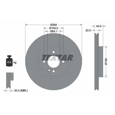 Imagen de TEXTAR PRO+ 92183505 Disco de freno MINI: Hatchback, Cabrio, Clubman