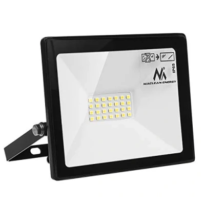 Imagen de Maclean MCE520 CW Proyector LED impermeable P65 Luz de iluminación exterior Delgado Premium Blanco frío neutro calido Clase energética A + (Blanco 4000k, 20 W)