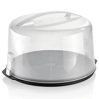 Imagen de Grizzly caja de transporte pasteles cierre clic, pasteles, contenedor con tapa y asa (Circular, Ø 35 cm, 20 cm altura)
